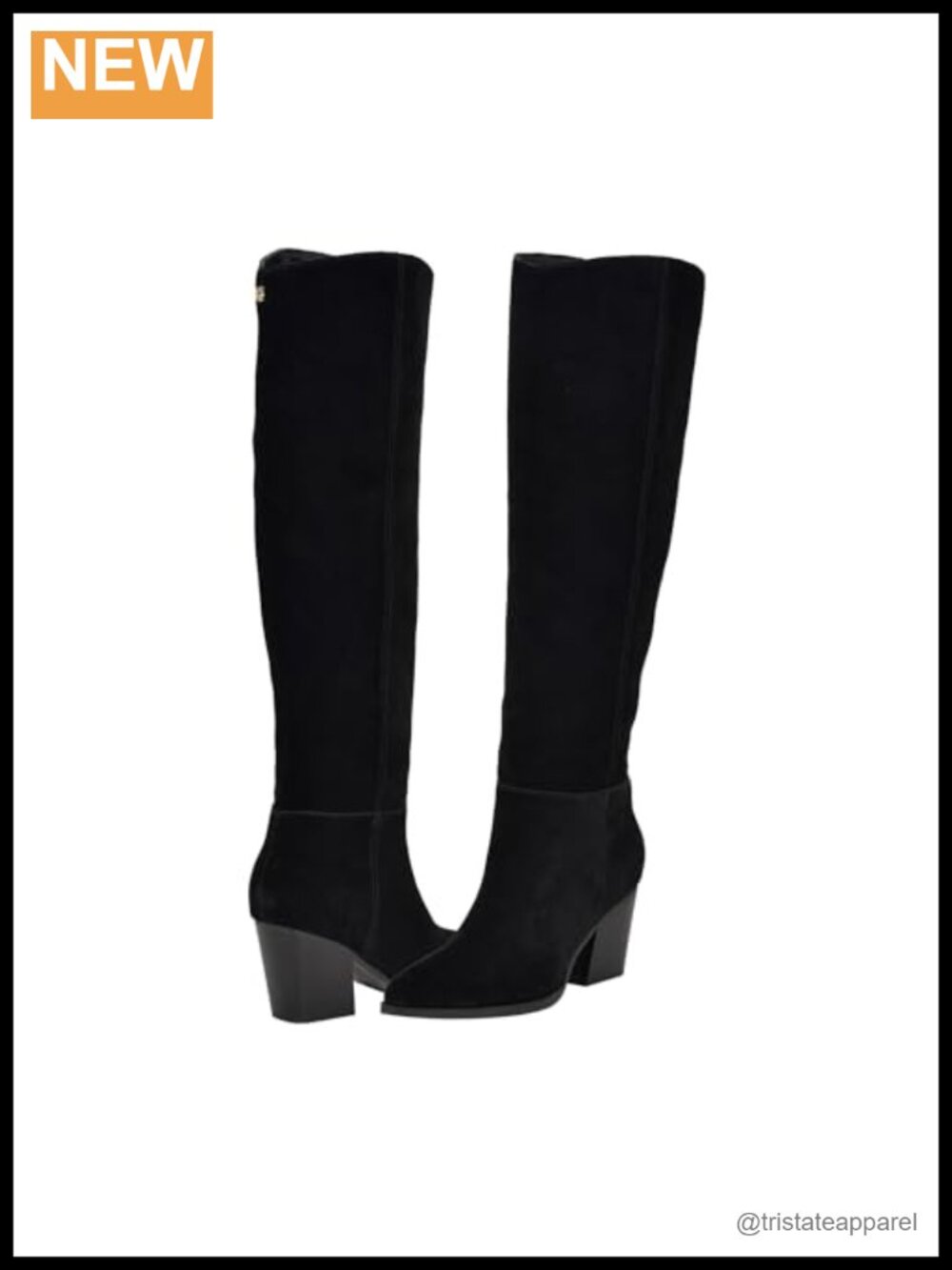 Knee-High Suede Western Boots with G Charm Detail